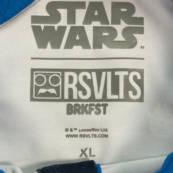 RSVLTS Brkfst Star Wars Men's Blue All-Day Polo Golf Shirt - XL FLAW - Picture 10 of 13